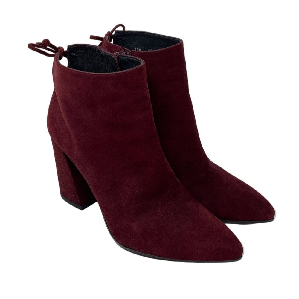 Stuart Weitzman Burgundy Suede Bootie Sz-7